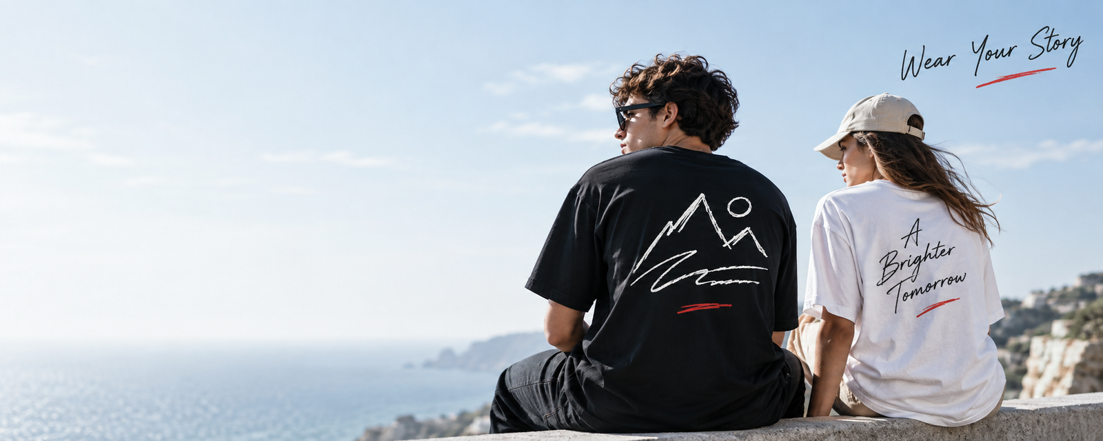 Two models wearing 6G Clothing t-shirts